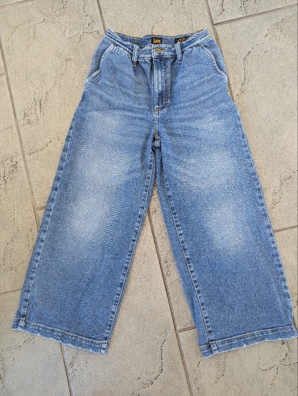 LEE HIGH-RISE CROPPED WIDE LEG JEANS